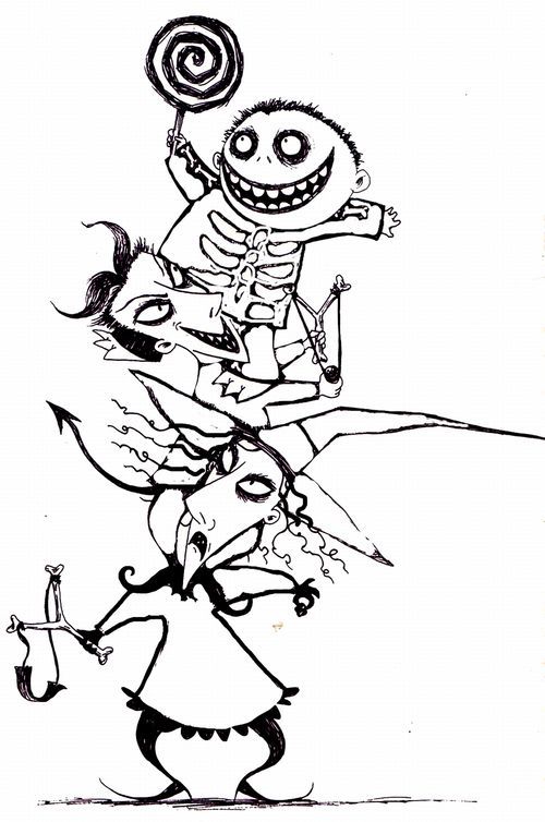 500x754 Nightmare Before Christmas Coloring Pages Kids Large Coloring