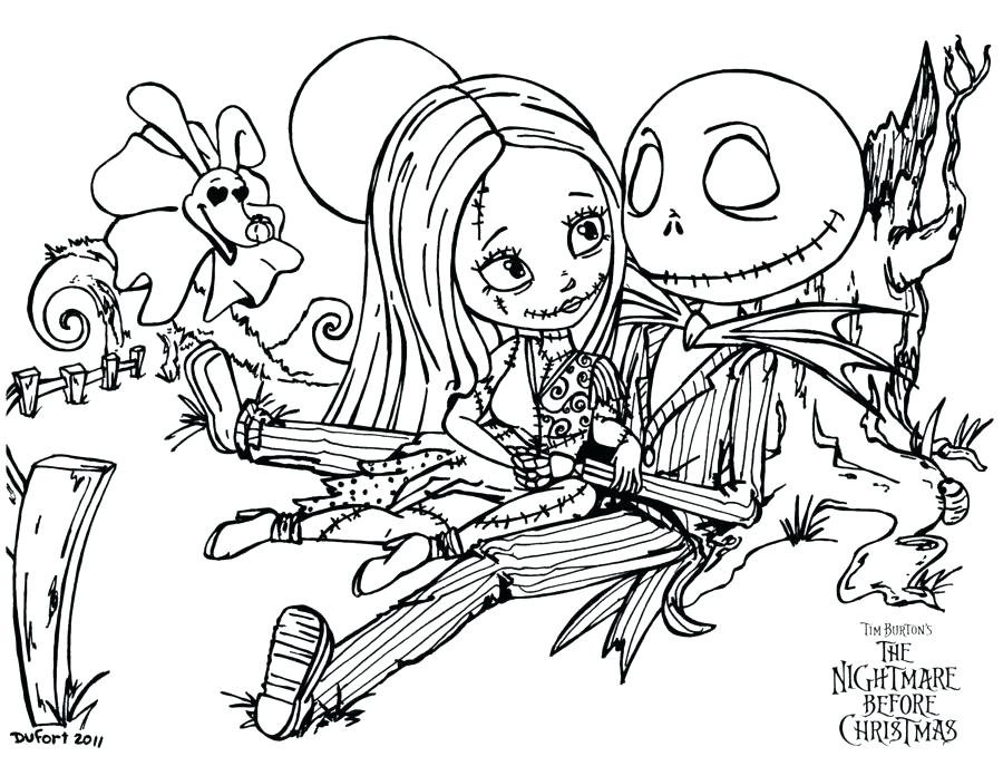 900x687 The Nightmare Before Christmas Coloring Pages Free Printable