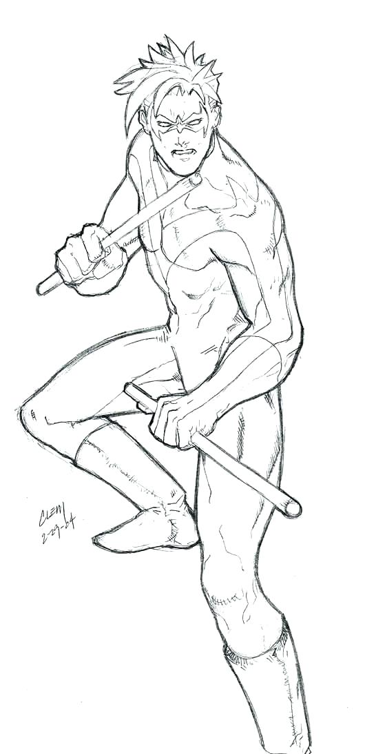 530x1092 Nightwing Coloring Pages Coloring Pages