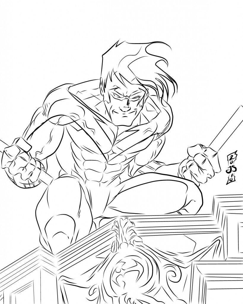 819x1024 Nightwing Coloring Pages For Kids Comic Book Coloring Pages