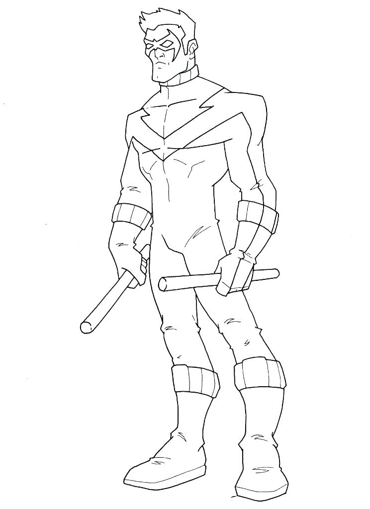 744x1024 Coloring Nightwing Coloring Pages