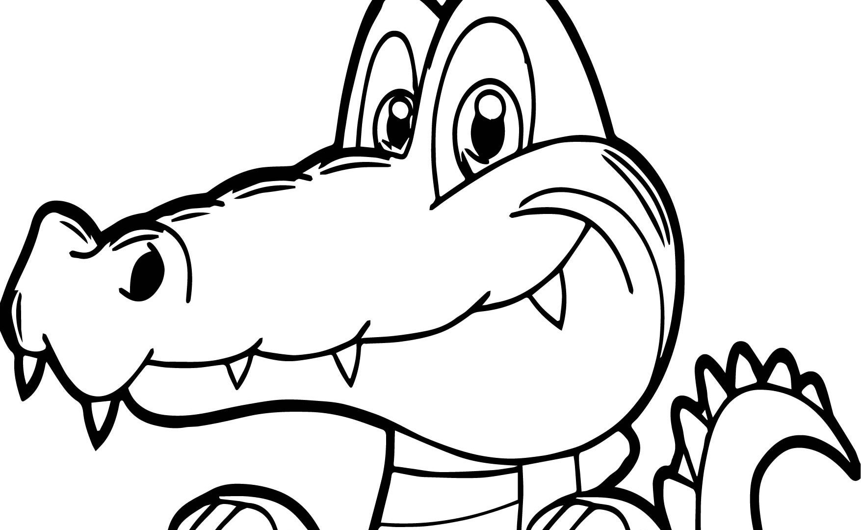 1755x1080 Crocodile Cartoon Alligator Coloring Page Printable Download