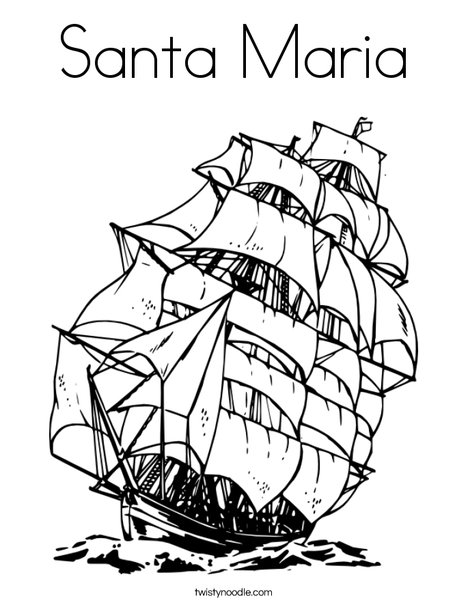 468x605 Santa Maria Coloring Page
