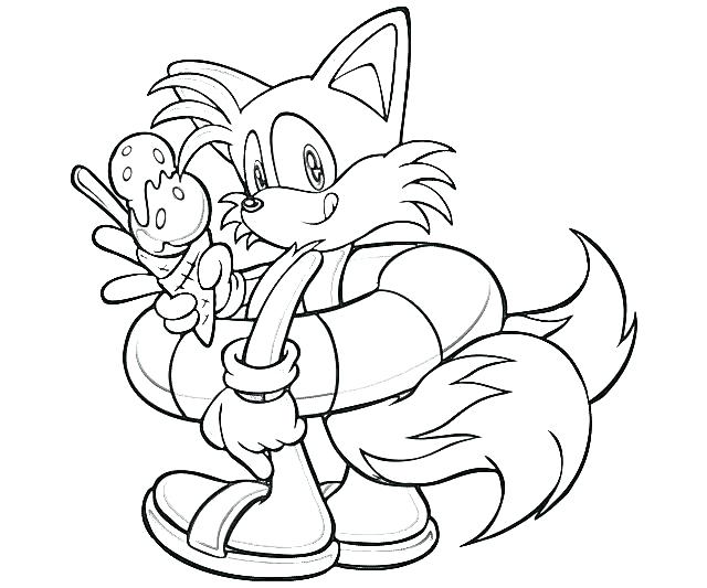 640x533 Fox Coloring Pages Tails Coloring Pages Tails Ice Cream Sonic