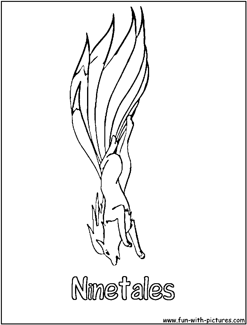 800x1050 Ninetales Coloring Page