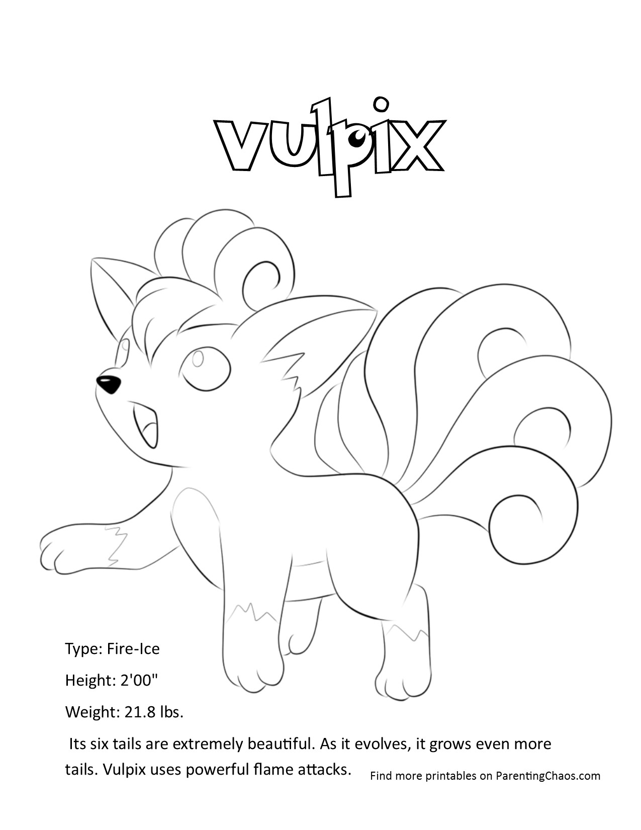1275x1650 Vulpix Coloring Pages Gallery