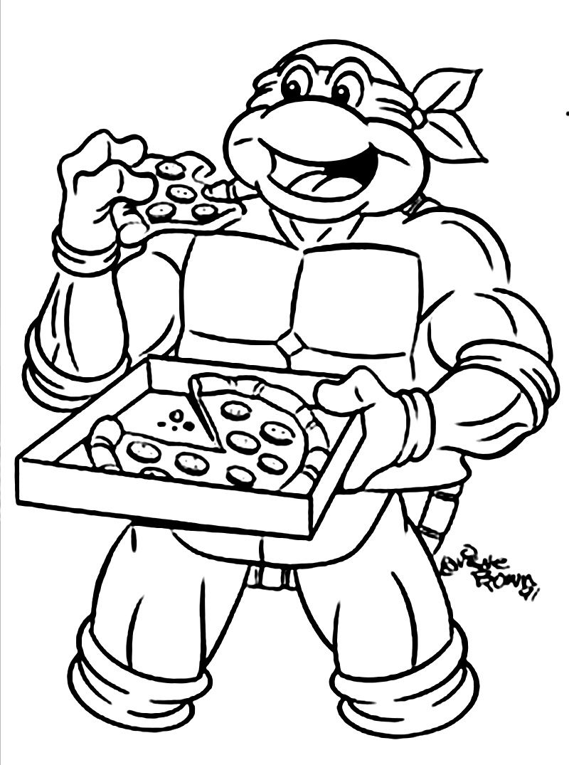 800x1075 Ninja Turtle Coloring Pages Eat Pizza For Sheets On Ninja Turtle