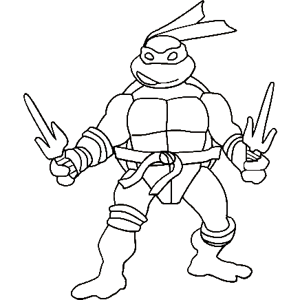 436x436 Ninja Turtles Coloring Page