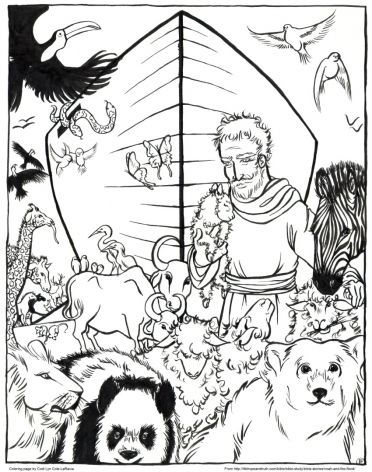 372x472 Noah And The Flood Story And Coloring Page