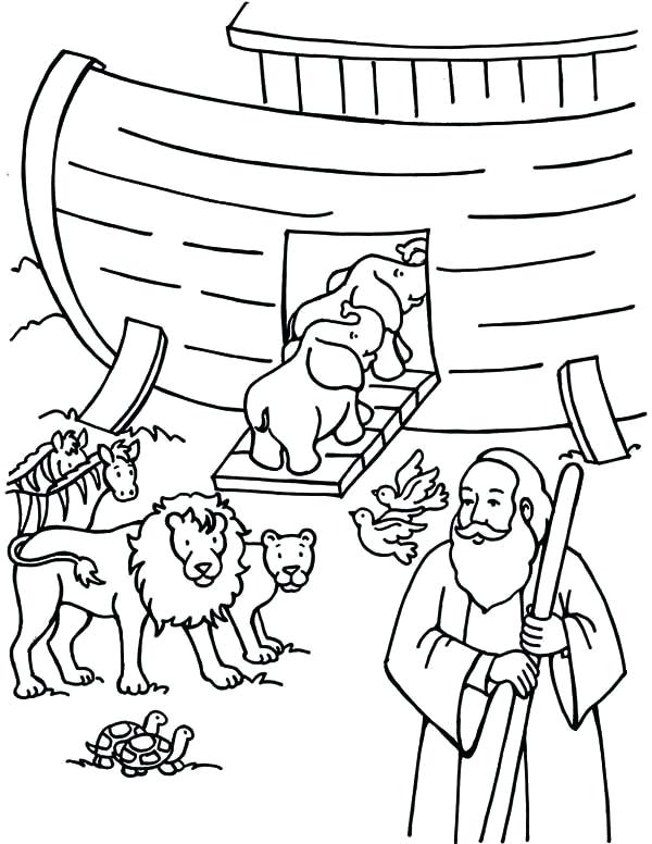 Noah Ark Rainbow Coloring Pages Sketch Coloring Page