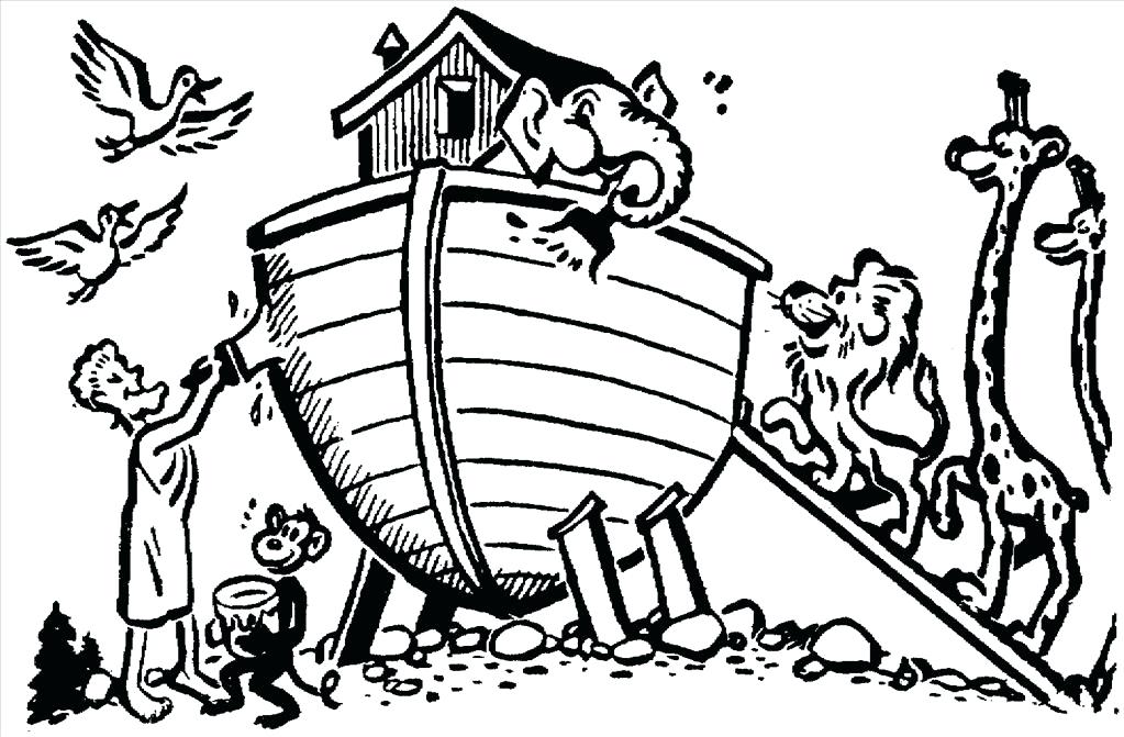 1023x671 Noahs Ark Coloring Page Also Ark Coloring Pages Animals Also