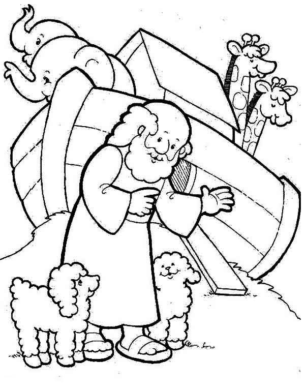 600x771 Free Noah's Ark Coloring Pages Ark, Two Cute Sheeps