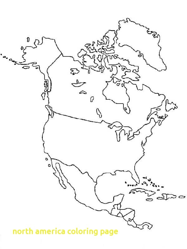 600x800 North America Coloring Page With North America Map In World Map
