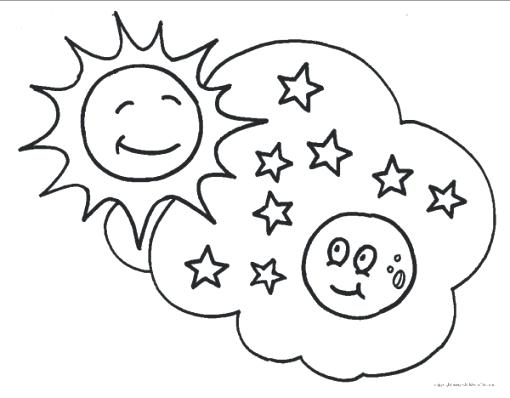 510x398 Free Printable Moon And Stars Coloring Pages Page Pop North Star