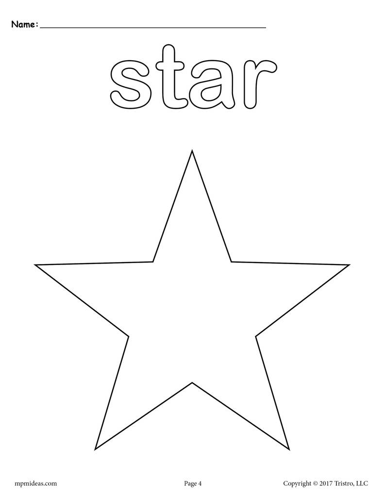791x1024 Free Star Coloring Page