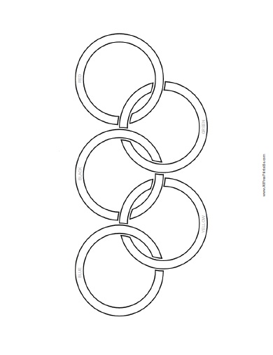 390x506 Olympic Flag Coloring Page