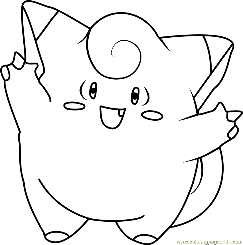 792x800 Clefairy Pokemon Coloring Page
