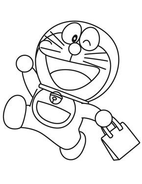 290x375 Doraemon Goes Shopping Coloring Page Drawing
