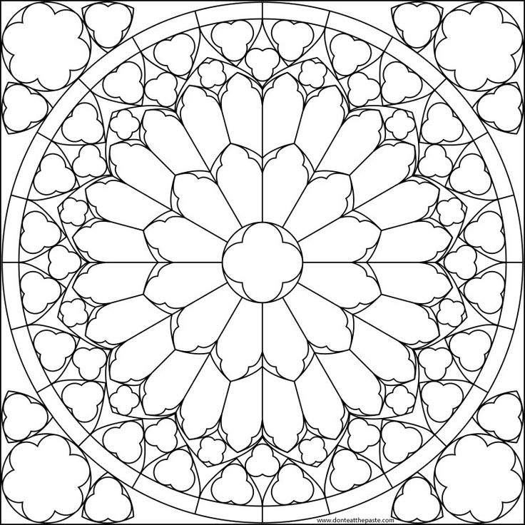 736x736 Notre Dame Rose Window Drawing