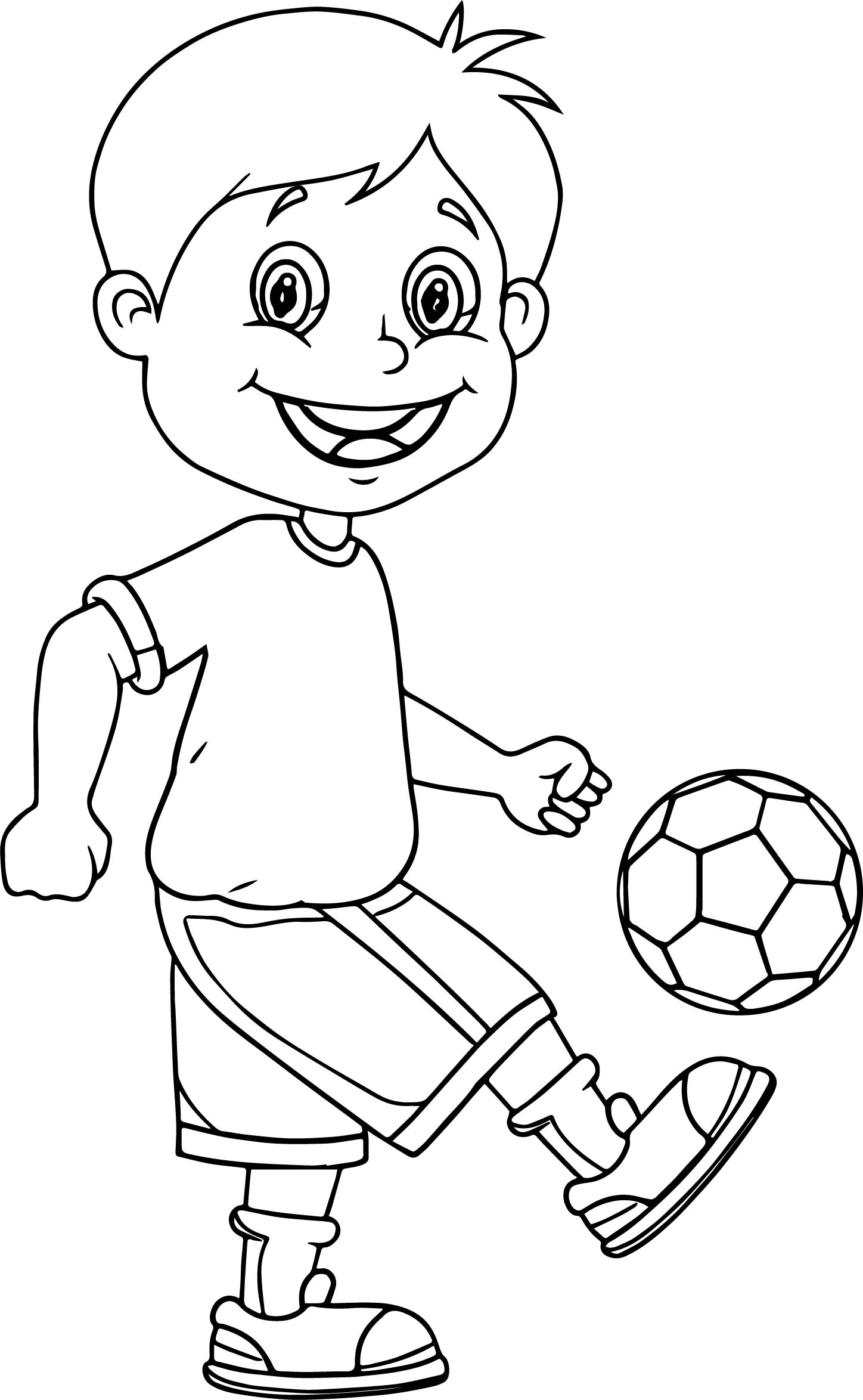 1448x2348 Bounce Ball Kids Soccer Playing Football Coloring Page