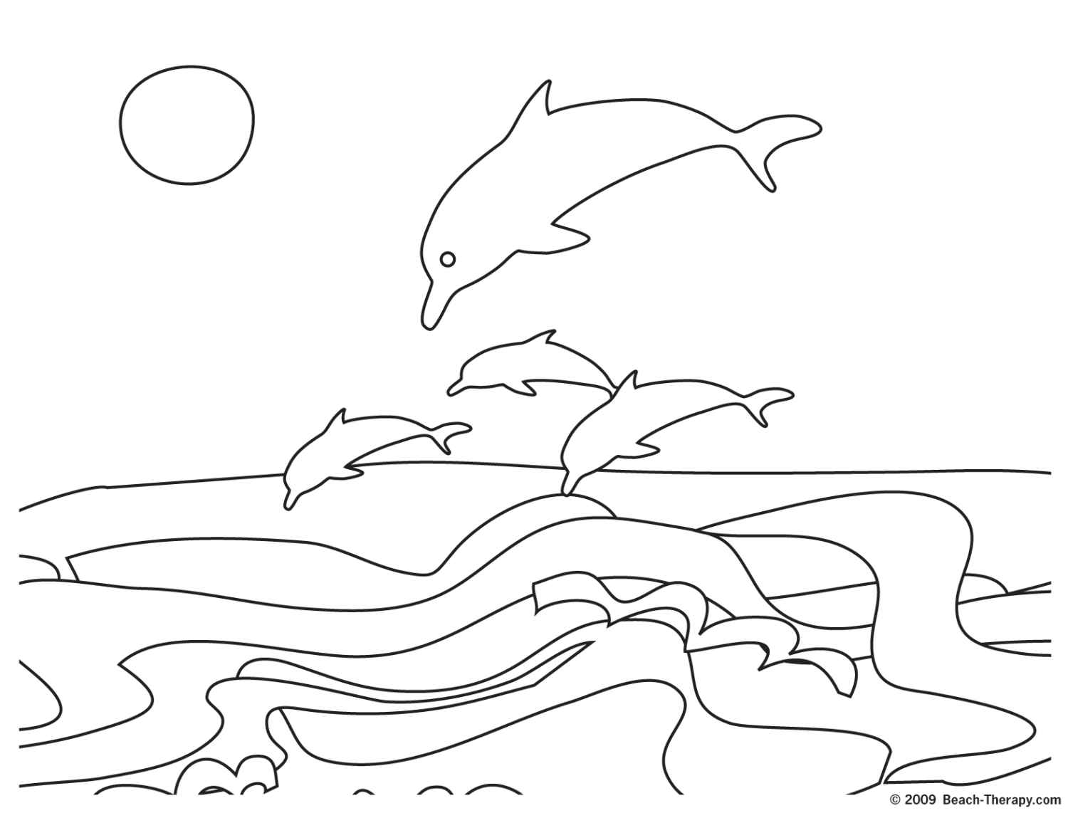 1500x1142 Dolphin Coloring Page