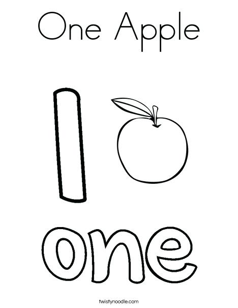468x605 Number Coloring Pages One Apple Coloring Page Number Coloring