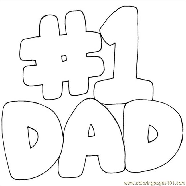 650x650 Number One Dad Coloring Page