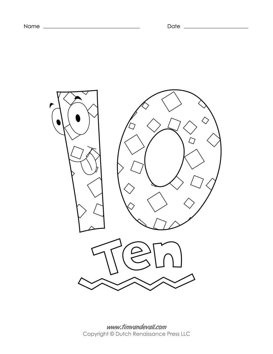 927x1200 Number Coloring Page