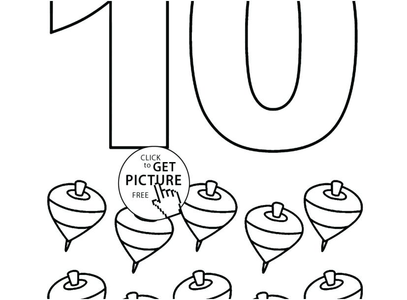 827x609 Number Coloring Page Color