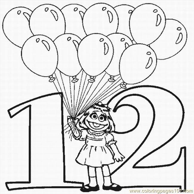 650x650 Number Coloring Pages Sesame Street