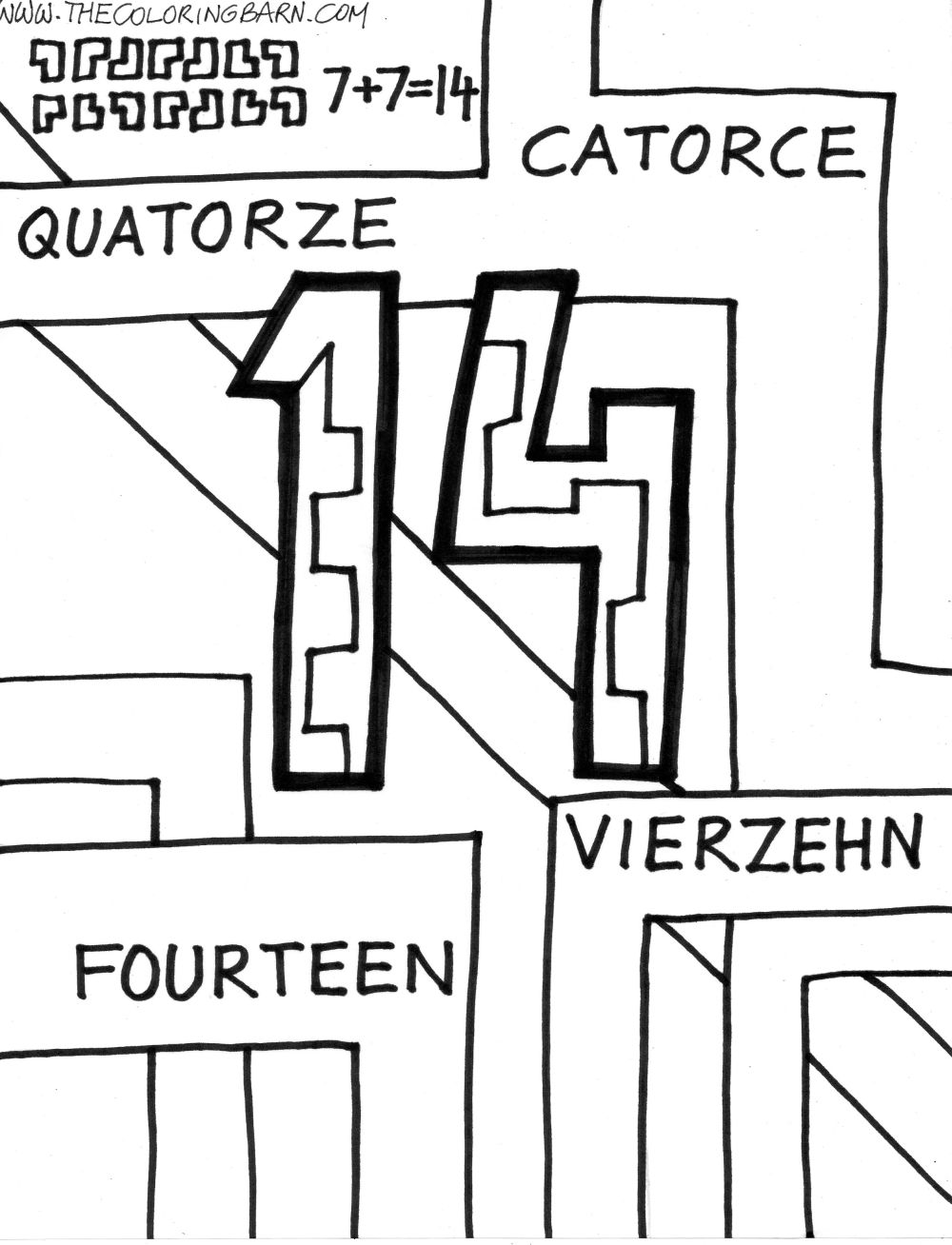 1000x1308 Number Coloring Pages