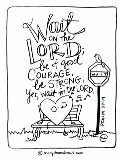247x320 The Courage To Wait Psalm Bible Verse Coloring Page