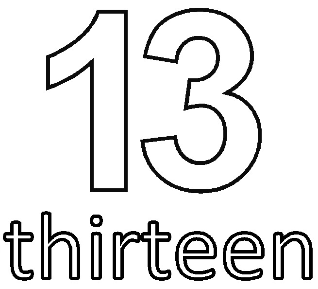 655x594 Number Thirteen Coloring Page