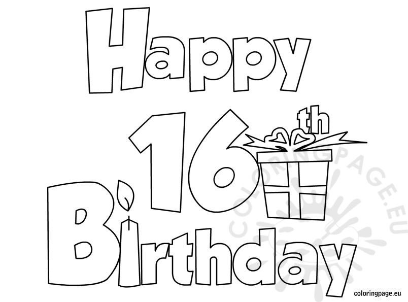 804x595 Happy Birthday Coloring Page