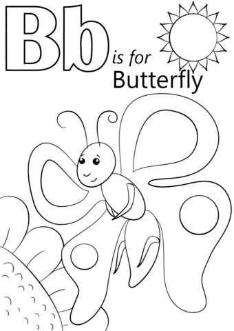 340x480 Letter B Is For Butterfly Coloring Page Free Printable In Decor