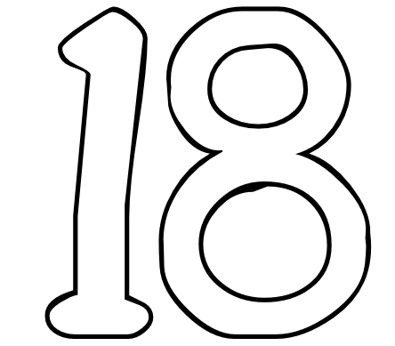 444x389 Number Coloring Page