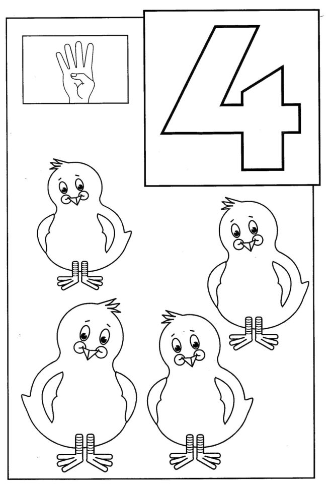 658x960 Number Coloring Page Educational Number Four Coloring Pages Free