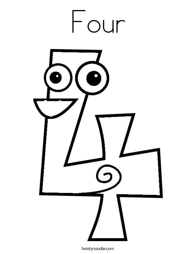 685x886 Four Coloring Page