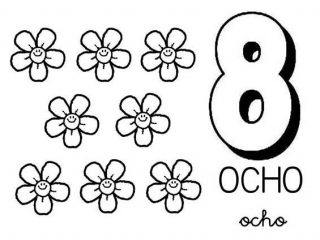 320x240 Number Coloring Pages Learn Number With Eight Flower Coloring