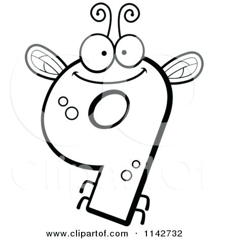 450x470 Number Coloring Page Cartoon Of A Black And White Bug Number