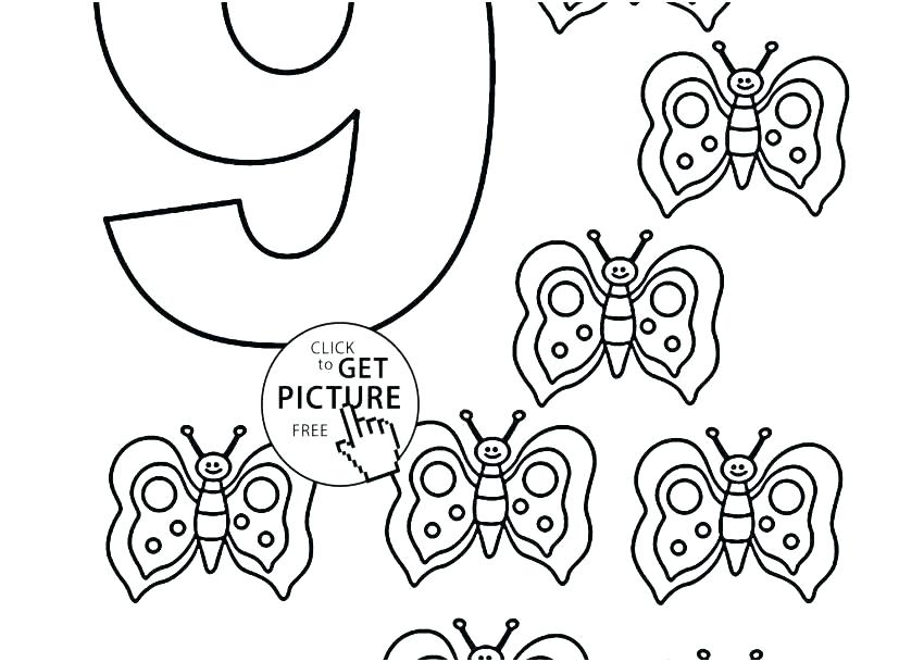 827x609 Free Printable Number Coloring Pages