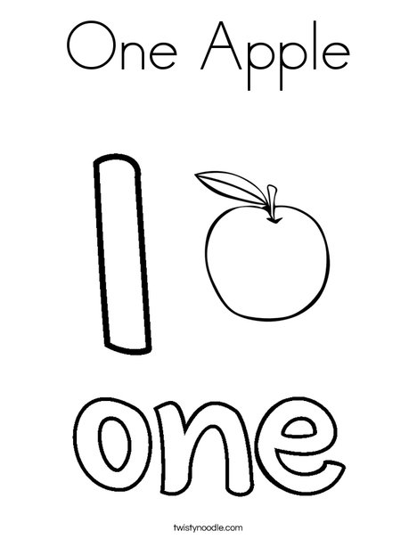 468x605 One Apple Coloring Page