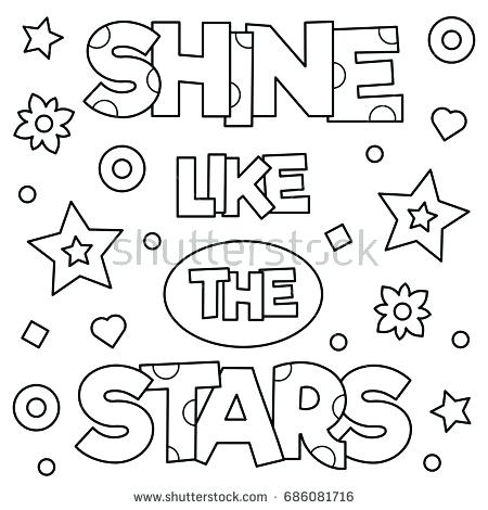 450x470 Stars Coloring Page Shine Like The Stars Coloring Page Vector