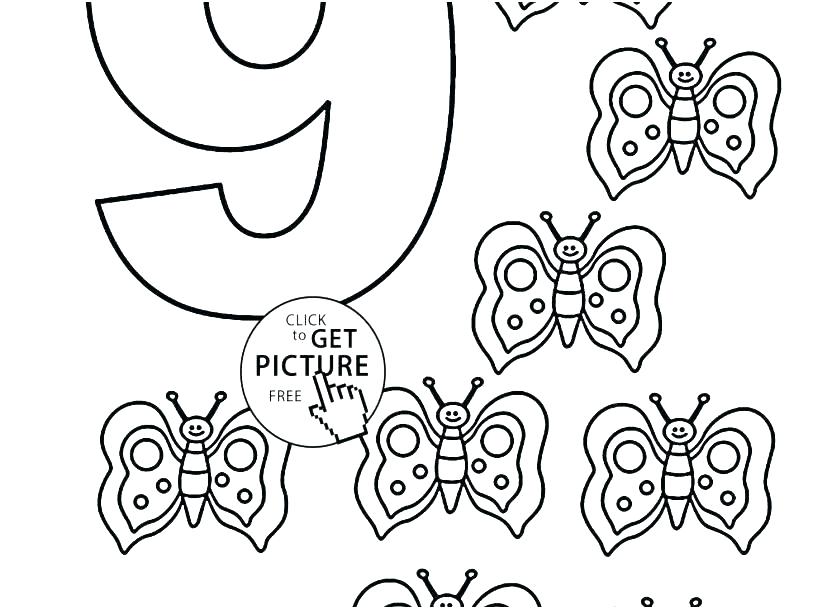 827x609 Number Coloring Page Coloring Pages Of Numbers Number Coloring