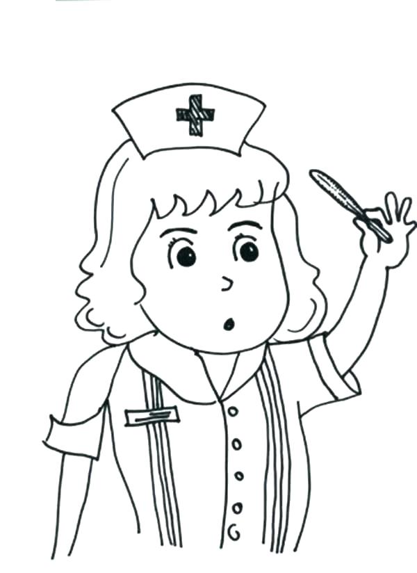600x824 Nurse Coloring Page Doctor Coloring Pages For Preschool Simple