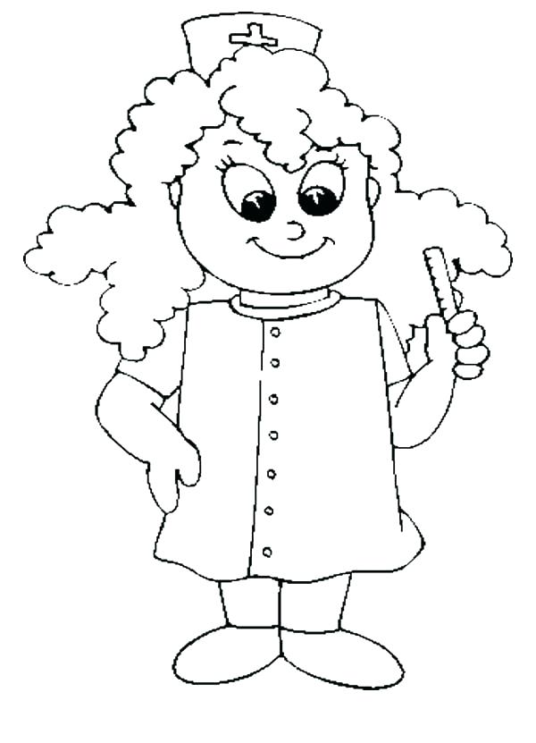 600x831 Nurse Coloring Pages Nurse Coloring Pages Plus Curly Beautiful