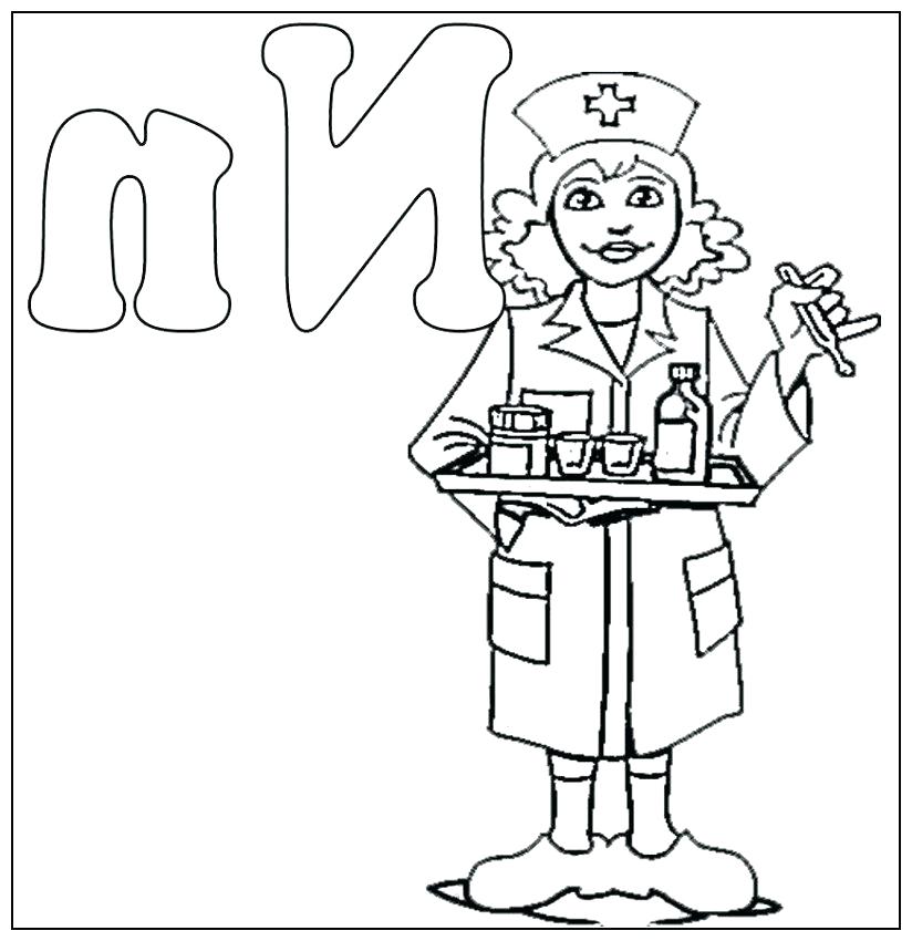 824x850 Cap Colouring Pages Nurse Coloring Page N Is For Nurse Coloring