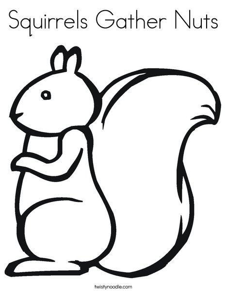 468x605 Squirrels Gather Nuts Coloring Page