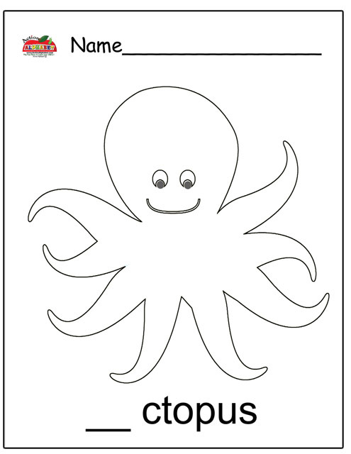 495x640 Letter O Octopus Coloring Page
