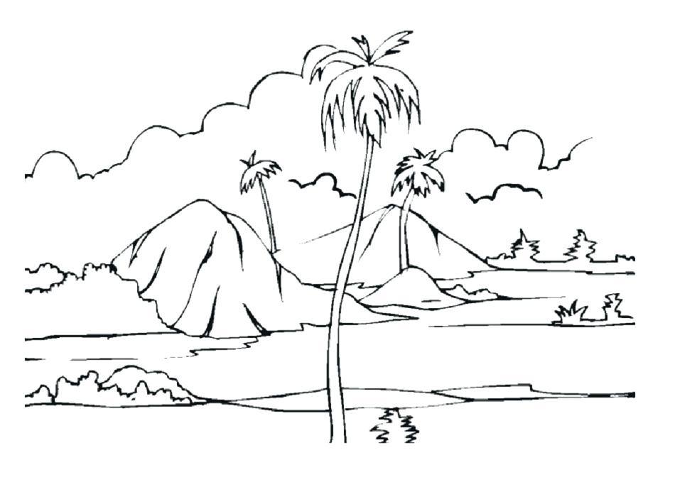 950x686 Desert Oasis Coloring Pages